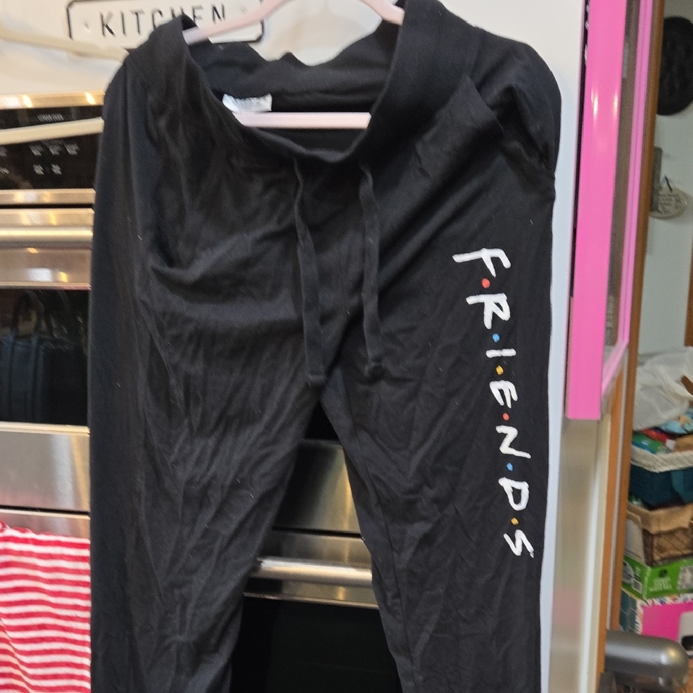 FRIENDS Black Sweatpants Casual Athletic Style